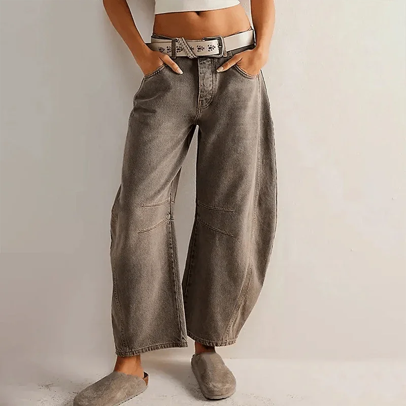 Damen High-Waisted Weite Jeans mit elegantem Schnitt