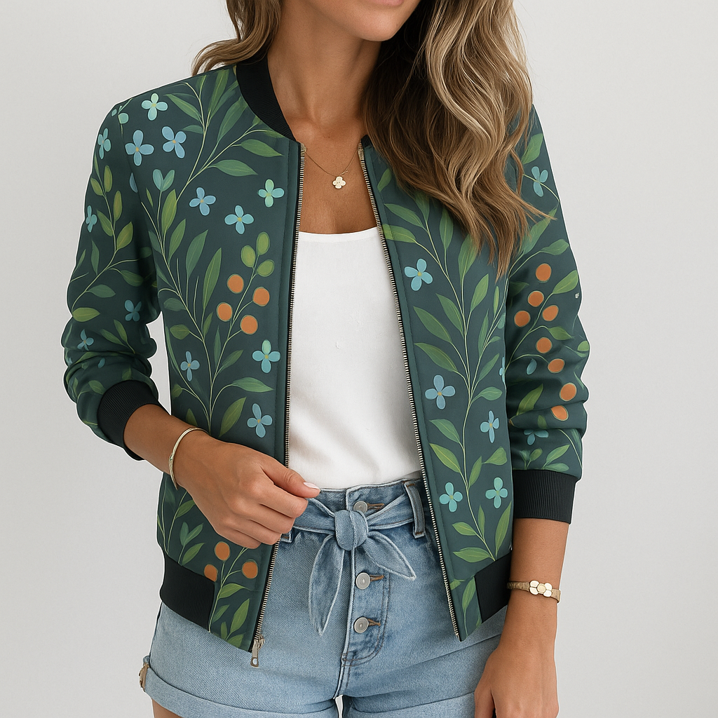 Amelie | Elegante Bomberjacke für Damen floral