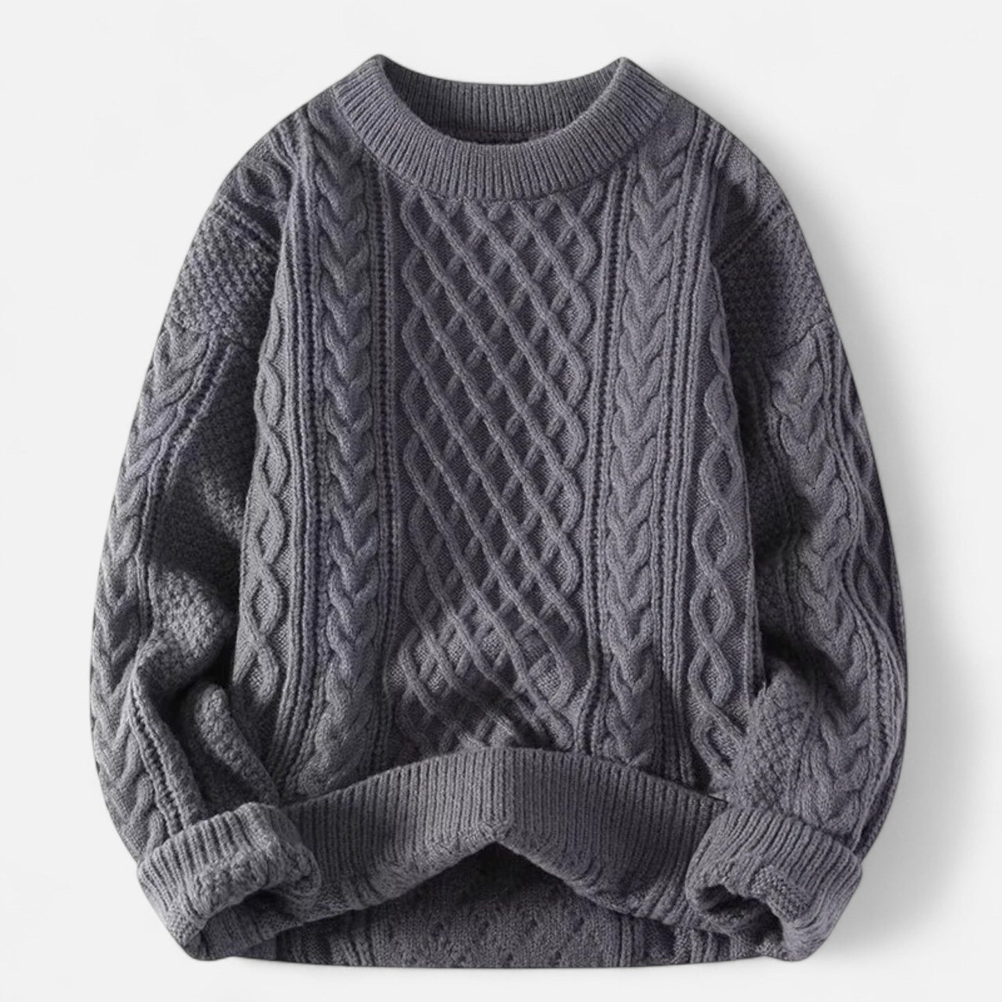 Soren | Gemütlicher Strickpullover mit klassischem Zopfmuster für Herren