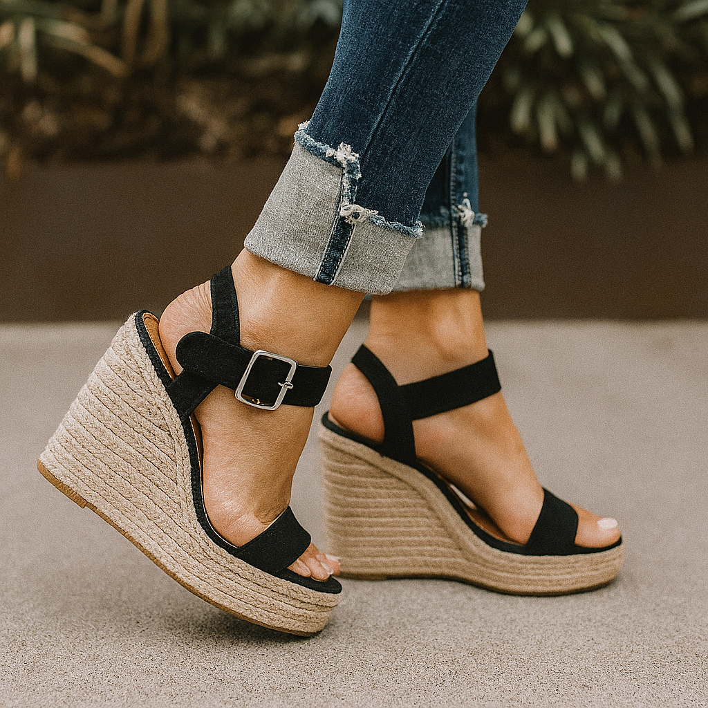 Valena | Damen Espadrilles mit Keilabsatz