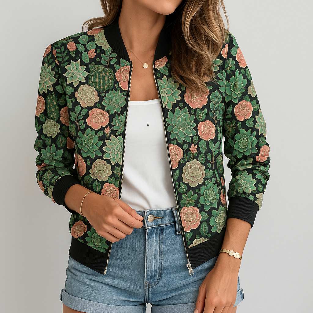 Amelie | Elegante Bomberjacke für Damen floral