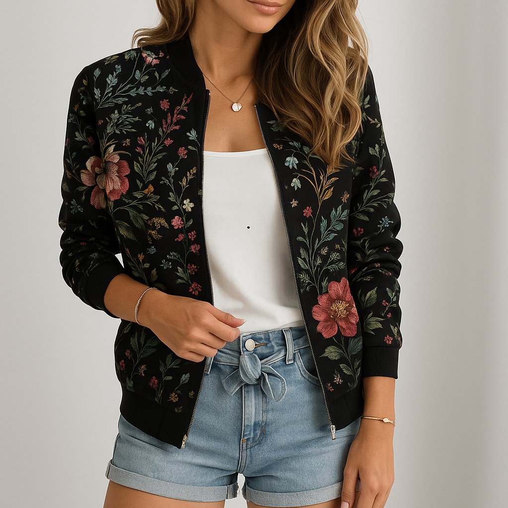 Amelie | Elegante Bomberjacke für Damen floral
