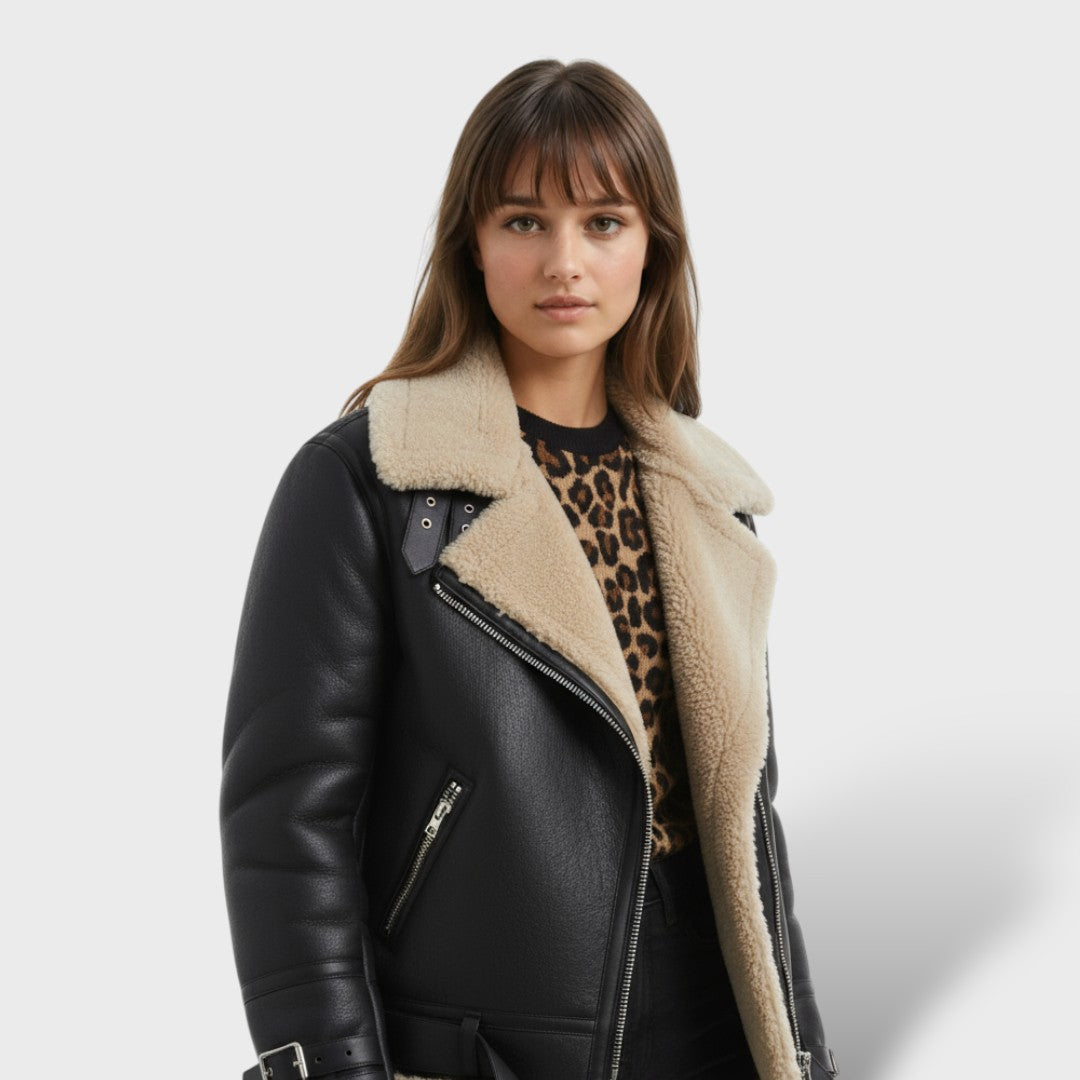 Amelie | Elegante Kunstlederjacke für Damen winter 2