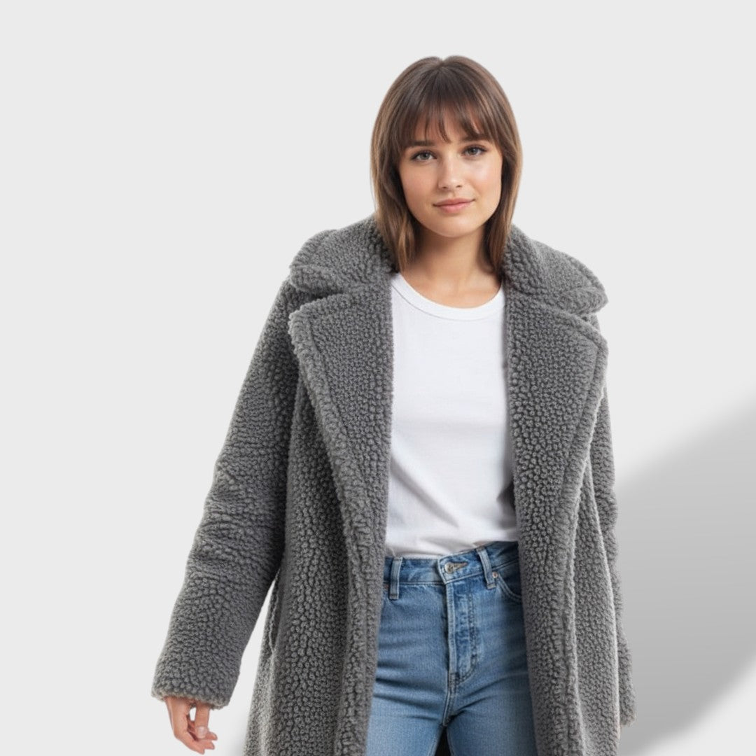 Amelie | Eleganter Teddymantel für Damen lang 2