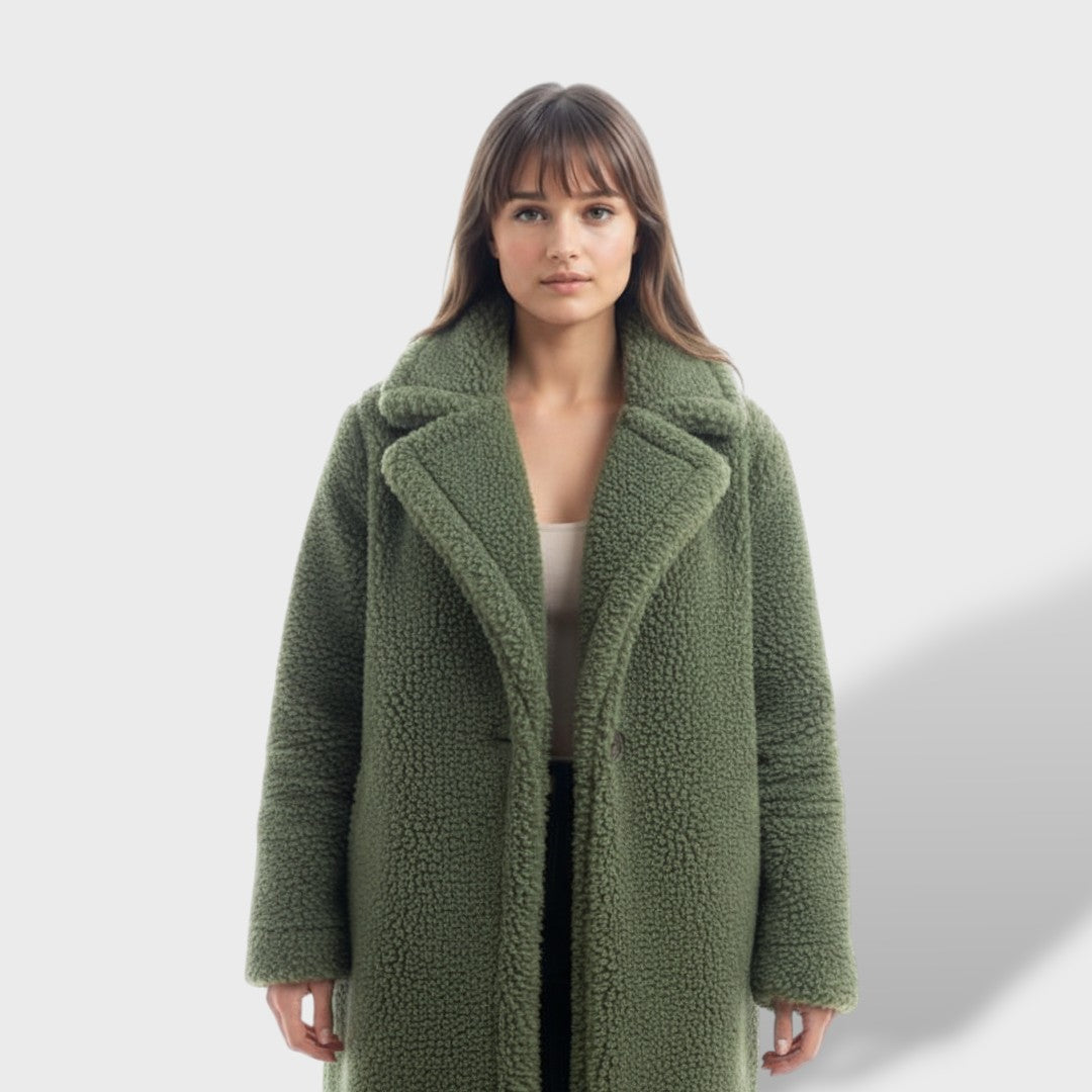 Amelie | Eleganter Teddymantel für Damen lang 3