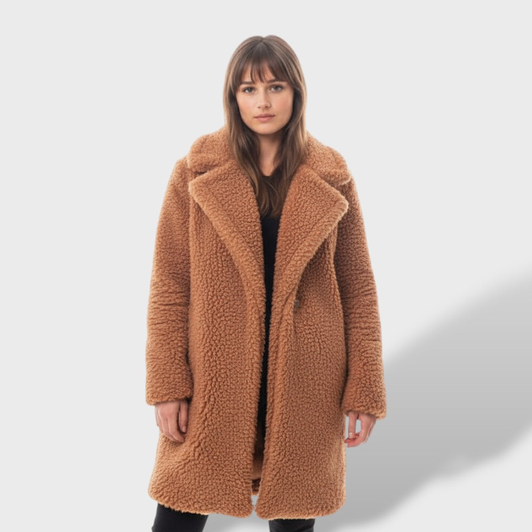 Amelie | Eleganter Teddymantel für Damen lang 4
