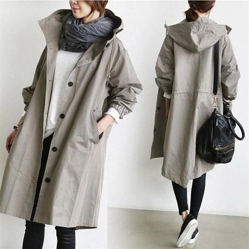 Amelie | Eleganter Trenchcoat für Damen mit Kapuze 8
