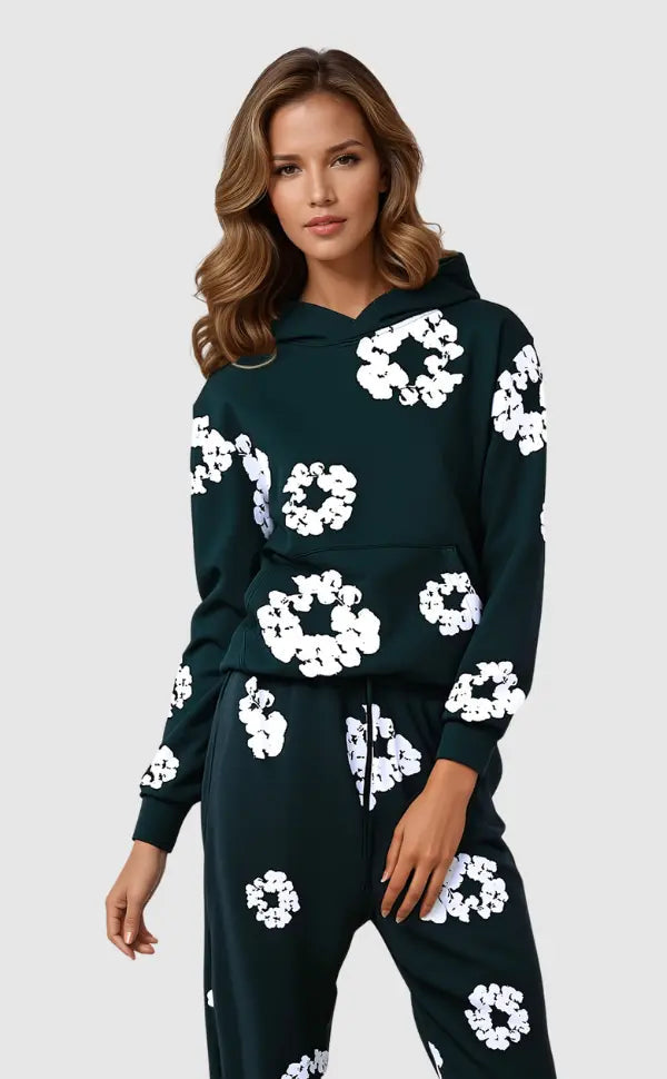 Blumen | Eleganter Tracksuit für Damen komfortabel 1