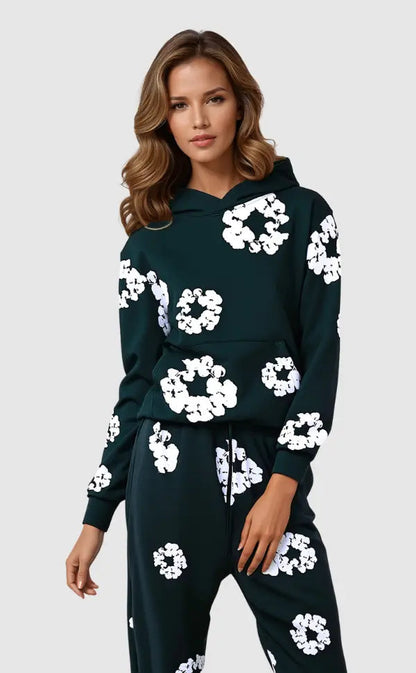 Blumen | Eleganter Tracksuit für Damen komfortabel 1
