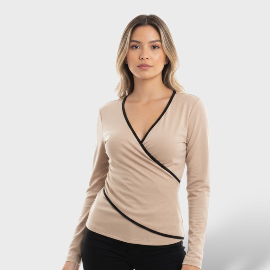Clara | Elegante Wickelbluse für Damen langarm 1