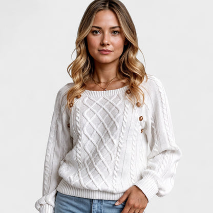Claudia | Eleganter Pullover für Damen mit Knöpfen 1