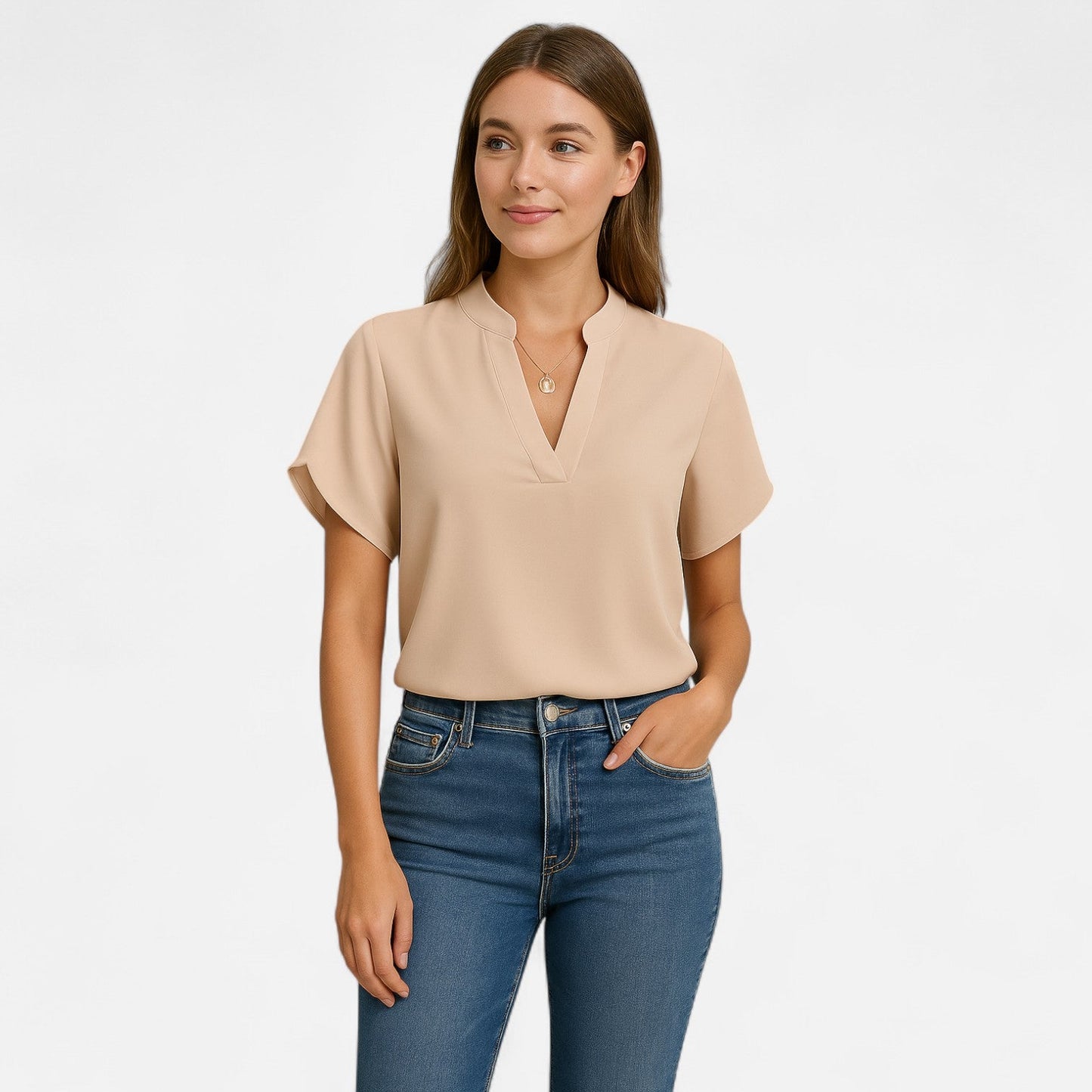 Damen Bluse mit Ausgestellten Ärmeln