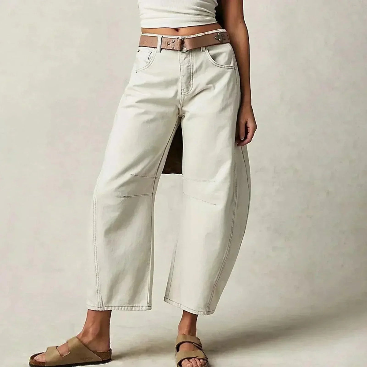 Damen High-Waisted Weite Jeans mit elegantem Schnitt