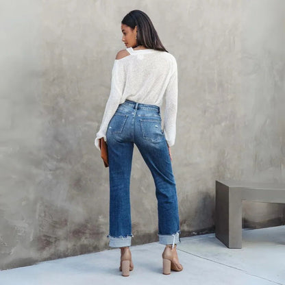 Damen Jeans mit lässigem Schnitt und modernem Design