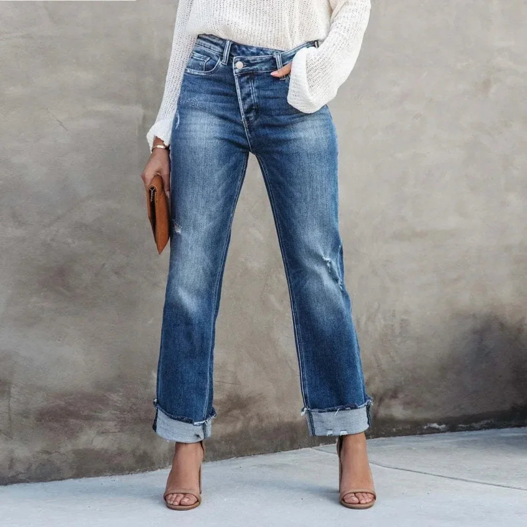 Damen Jeans mit lässigem Schnitt und modernem Design