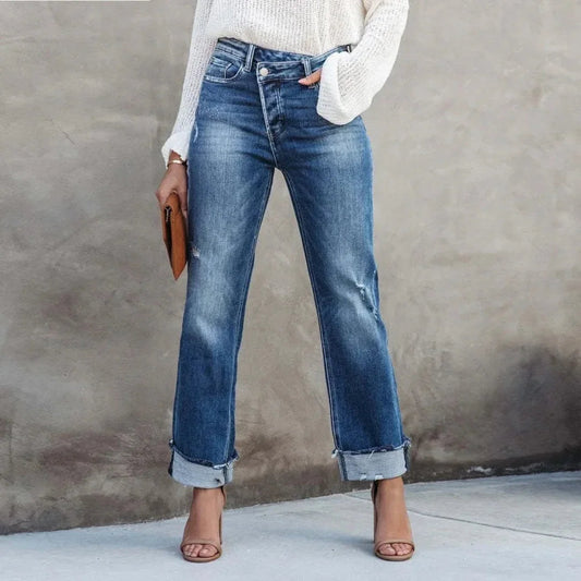 Damen Jeans mit lässigem Schnitt und modernem Design