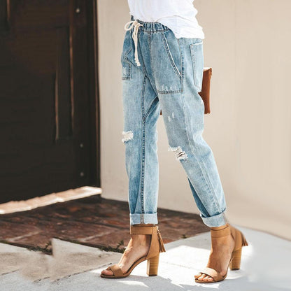 Damen Jogginghose Denim mit elastischem Bund