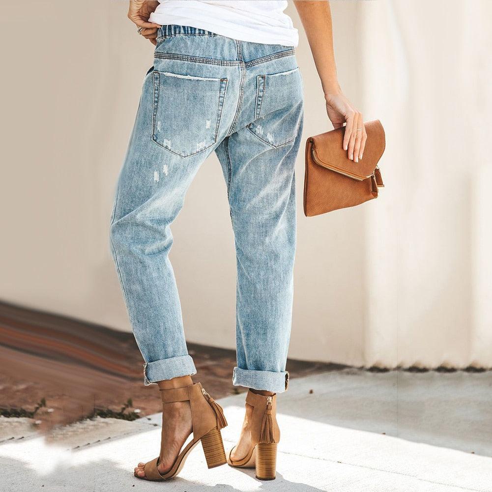 Damen Jogginghose Denim mit elastischem Bund