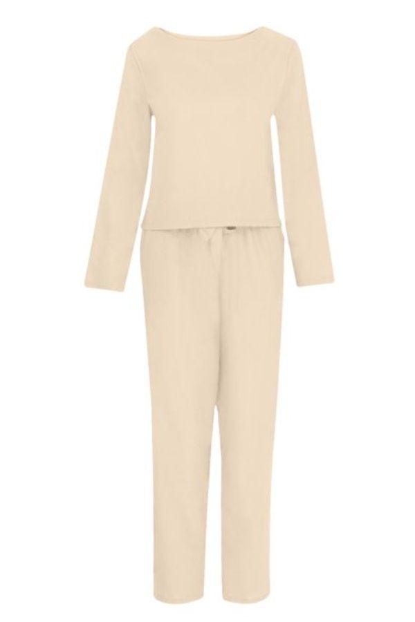 Damen Set aus Leinen Langarmshirt und Elastischen Bleistift-Hosen