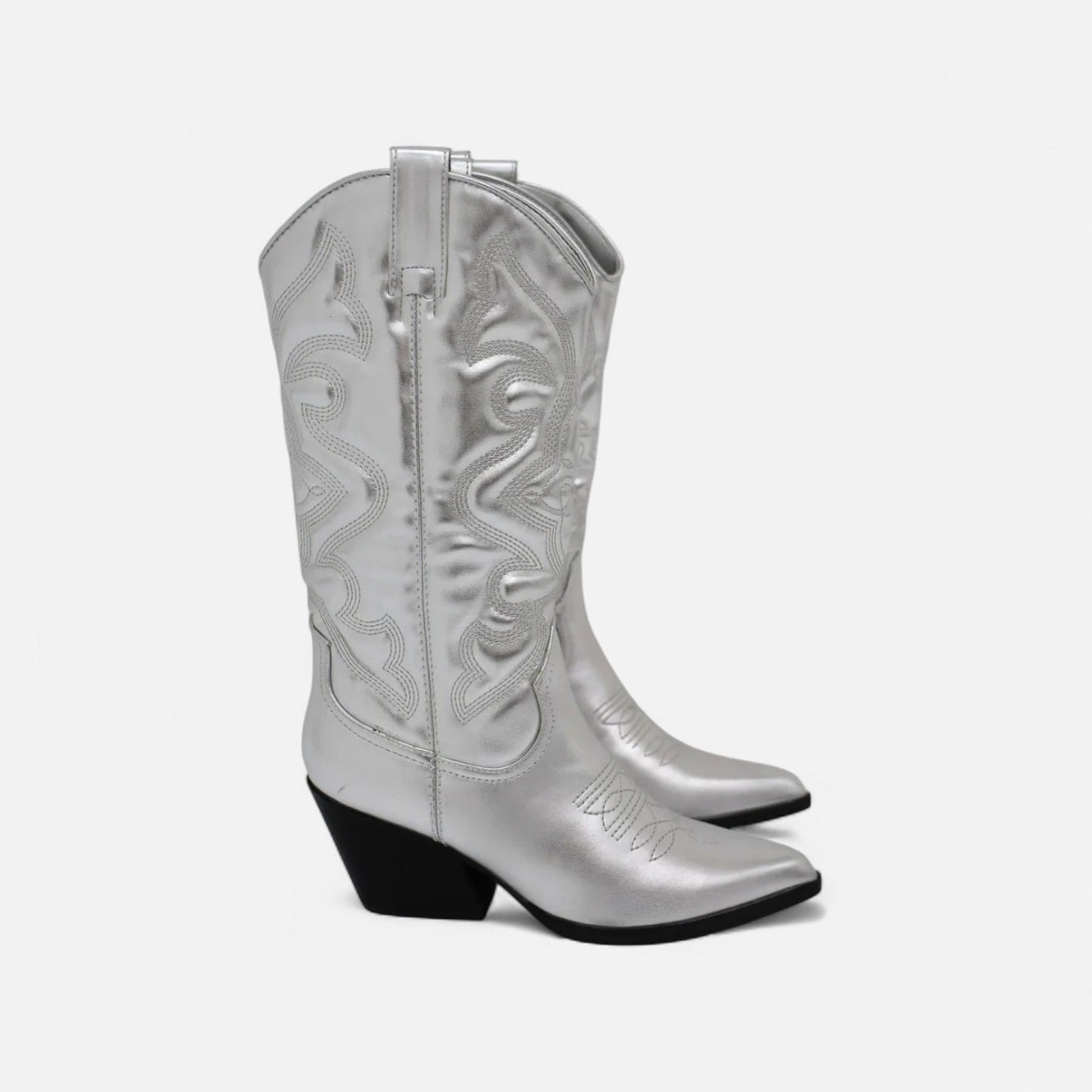 Damen Western Stiefel mit Blockabsatz im klassischen Cowgirl-Stil