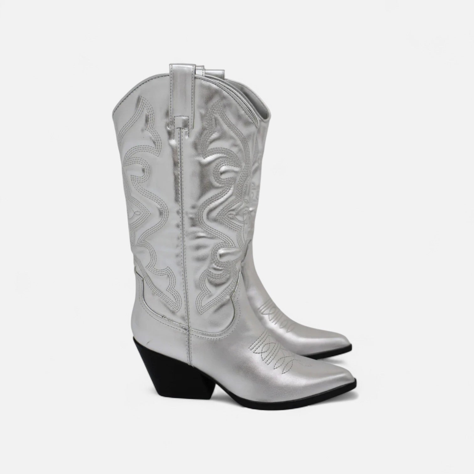 Damen Western Stiefel mit Blockabsatz im klassischen Cowgirl-Stil
