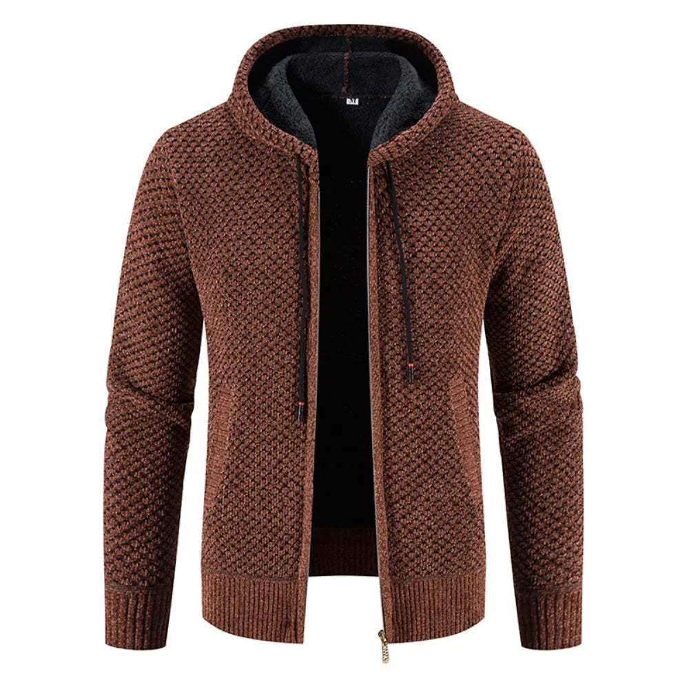 David | Lässige Strickjacke Herren mit Kapuze sommer 3