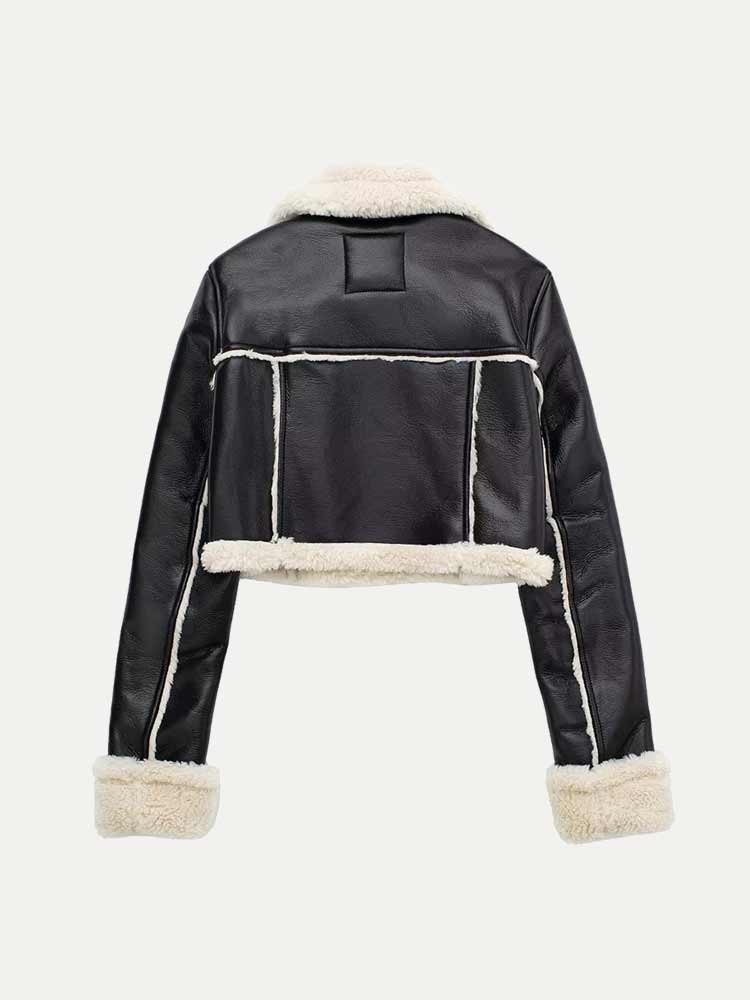 Hanna | Elegante Lederjacke für Damen mit Shearling-Kragen 3