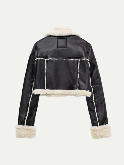 Hanna | Elegante Lederjacke für Damen mit Shearling-Kragen 3