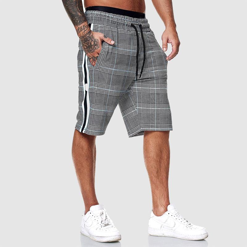 Herren Karierte Shorts mit Gummibund und verstellbarem Zugband