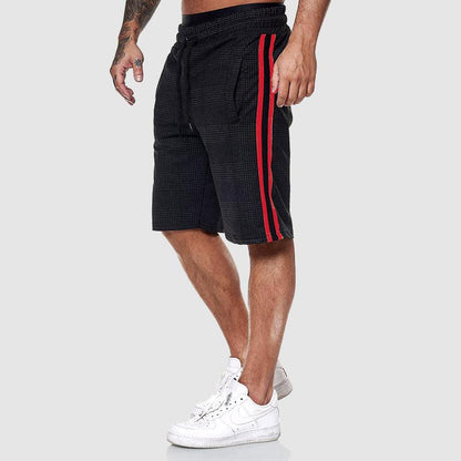 Herren Karierte Shorts mit Gummibund und verstellbarem Zugband
