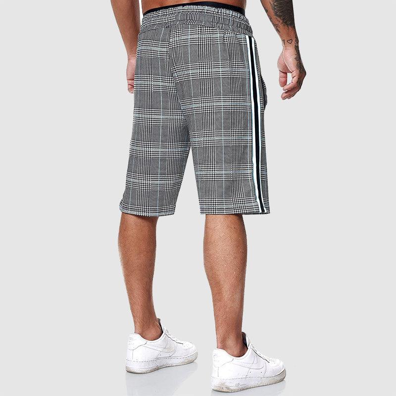 Herren Karierte Shorts mit Gummibund und verstellbarem Zugband