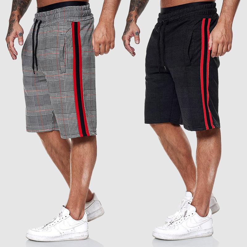 Herren Karierte Shorts mit Gummibund und verstellbarem Zugband