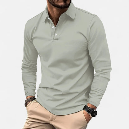 Herren Langarm Polo-Shirt in Blau – Eleganter Freizeitklassiker