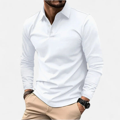 Herren Langarm Polo-Shirt in Blau – Eleganter Freizeitklassiker