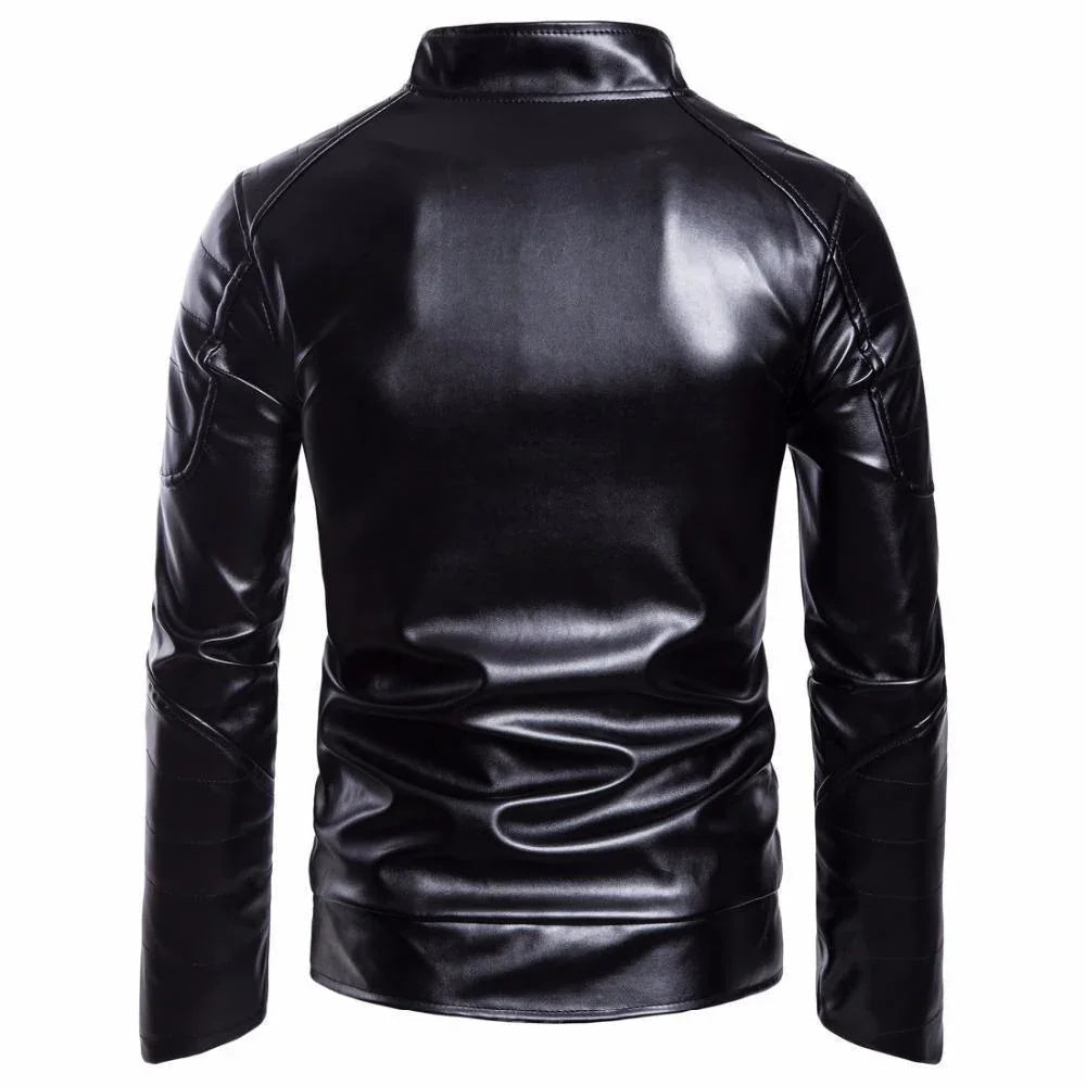 Herren Lederjacke mit Diamantmuster