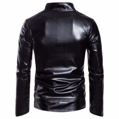 Herren Lederjacke mit Diamantmuster