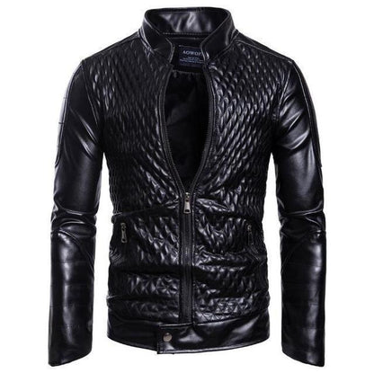 Herren Lederjacke mit Diamantmuster