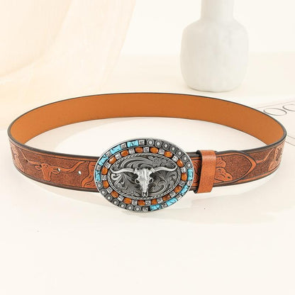 Herren Retro Western Ledergürtel mit Vintage-Charme