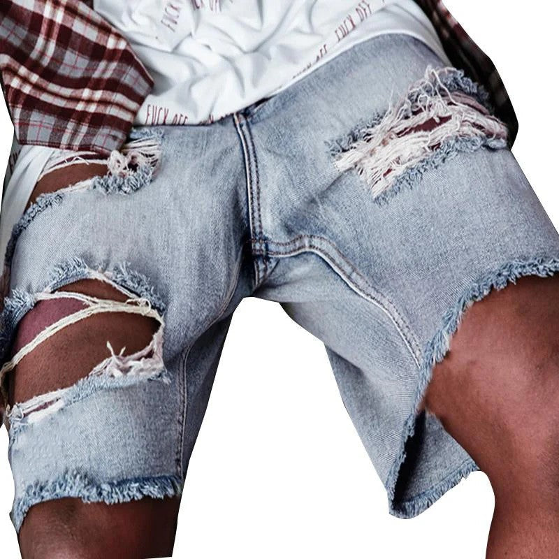 Herren Ripped Denim Shorts mit Vintage-Charme