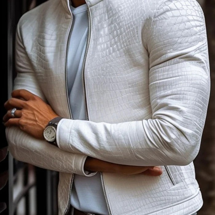 Herren Slim Fit Lederjacke mit modernem Schnitt