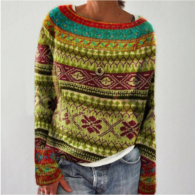 Lina Pullover Bunt – Gemütlicher Norweger Strickpullover