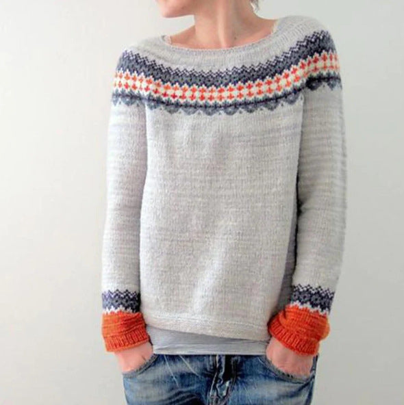 Lina Pullover Bunt – Gemütlicher Norweger Strickpullover