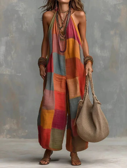 Lara | Boho Patchwork Jumpsuit