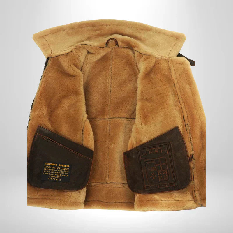 Thomas | Elegante Fliegerjacke für Herren mit Fellkragen 6