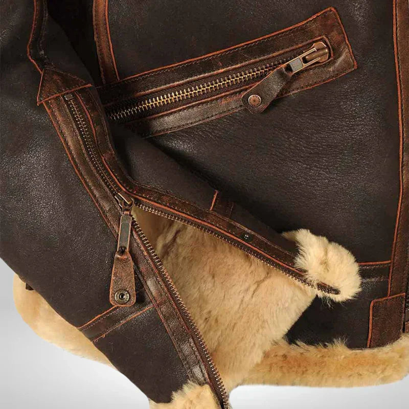 Thomas | Elegante Fliegerjacke für Herren mit Fellkragen 7