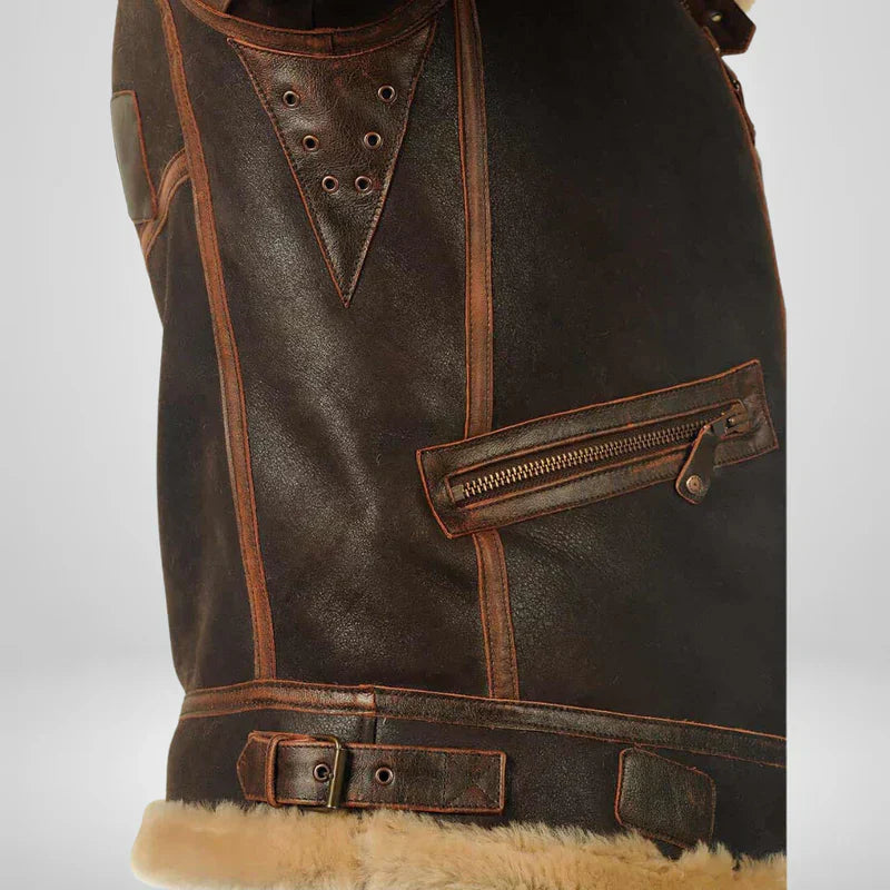 Thomas | Elegante Fliegerjacke für Herren mit Fellkragen 8