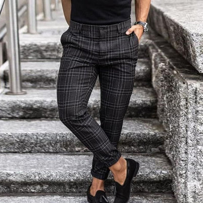 Adrian | Stilvolle Hose mit Karomuster im Slim Fit für Herren