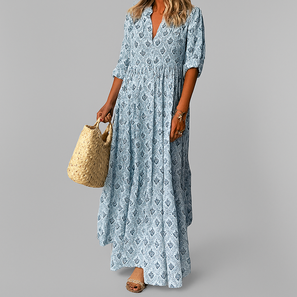 Alessia | Leichtes Damen Maxikleid mit V-Ausschnitt