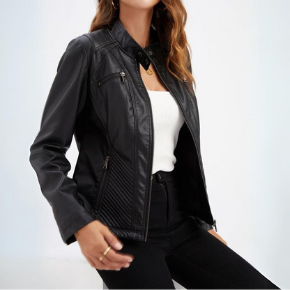 Alessia | Zeitlose Lederjacke aus Kunstleder für Damen