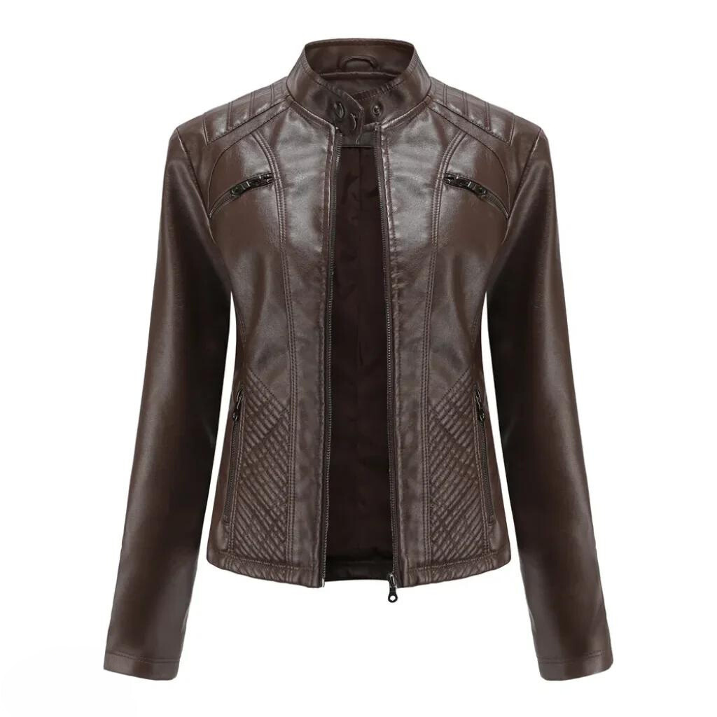 Alessia | Zeitlose Lederjacke aus Kunstleder für Damen